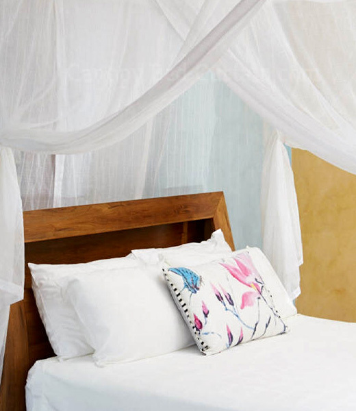 Cotton bed canopy curtains &mdash; easy care machine washable cotton canopies